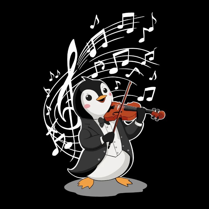 Pingouin musical avec violon