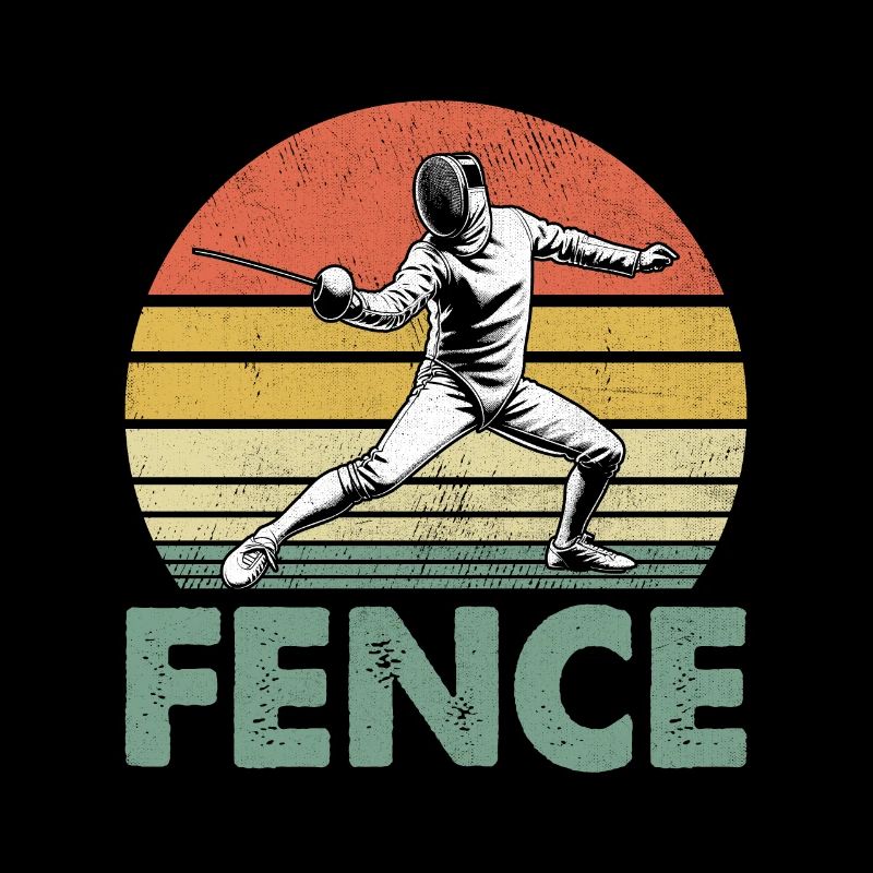 Retro Fence Épée Epée Escrime Escrimeur Athlète