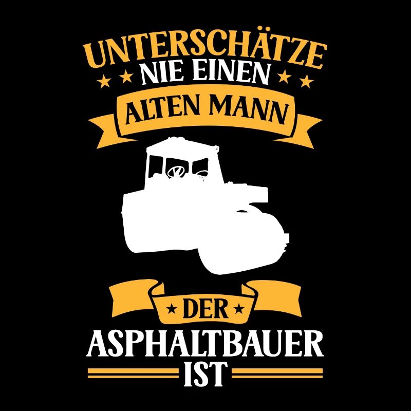 Old man who is asphalt builder is road construction