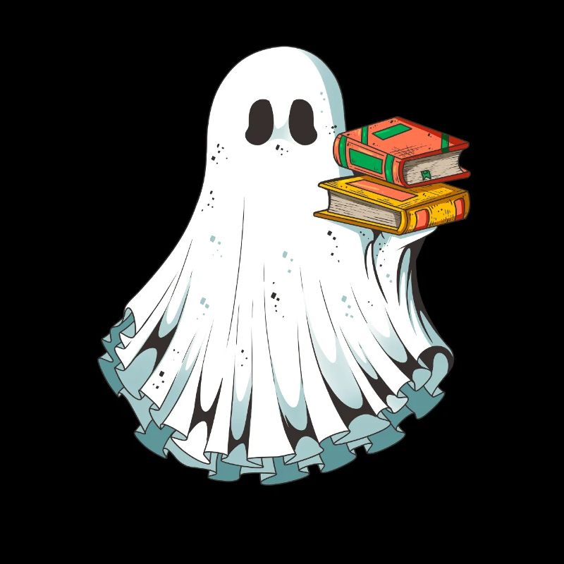 Books Reading Ghost Ghost on Halloween