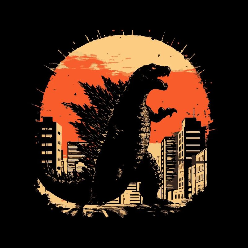 Kaiju Monster Design Sunset Geschenkidee