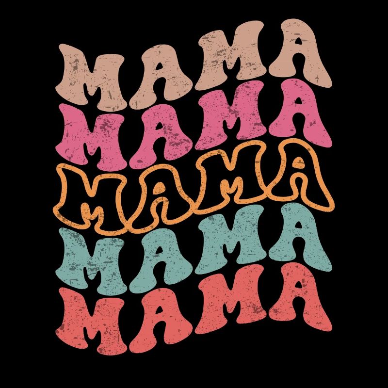 Retro Groovy Mama Textmuster