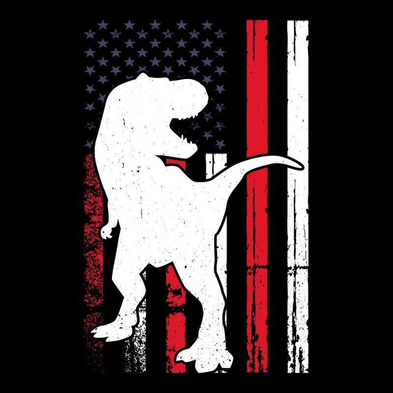 Dino US Flag Dinosaur Silhouette