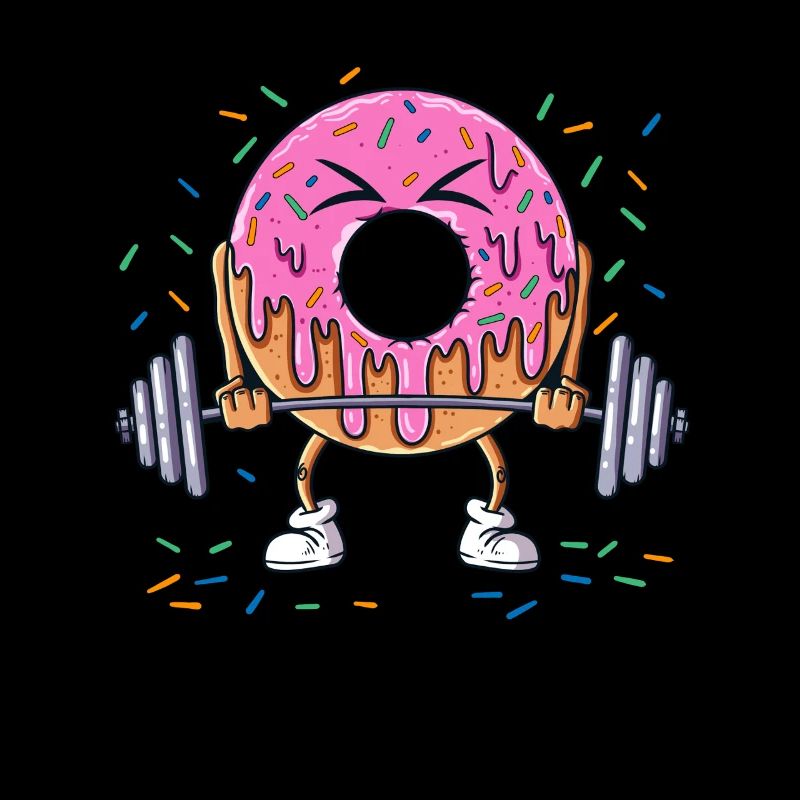 Donut hebt Gewicht Handel Workout Gym Training