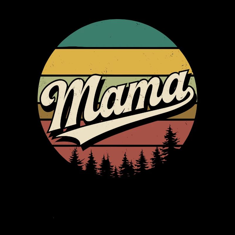 Mama Retro Sunset Logo