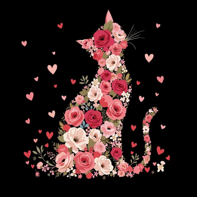 Fleurs chat pour les propriétaires de chats et la Saint-Valentin