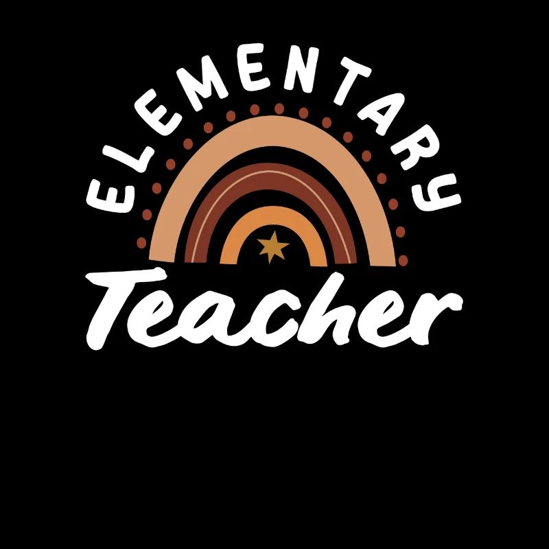 Elementary school teacher retro rainbow design