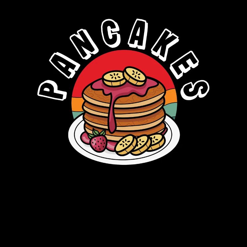Delicious pancakes with bananas and strawberries