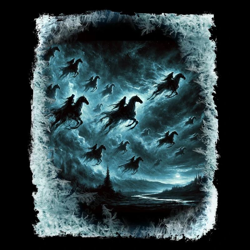 Wilde Jagd durchquert den Himmel