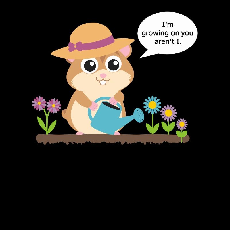 Wachsender Hamster Mit Gießkanne Im Garten