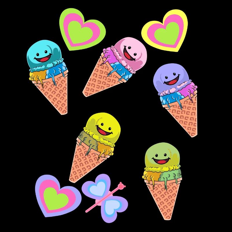 Retro Eis Eiskreme Eiswaffel Kinder Kind Baby