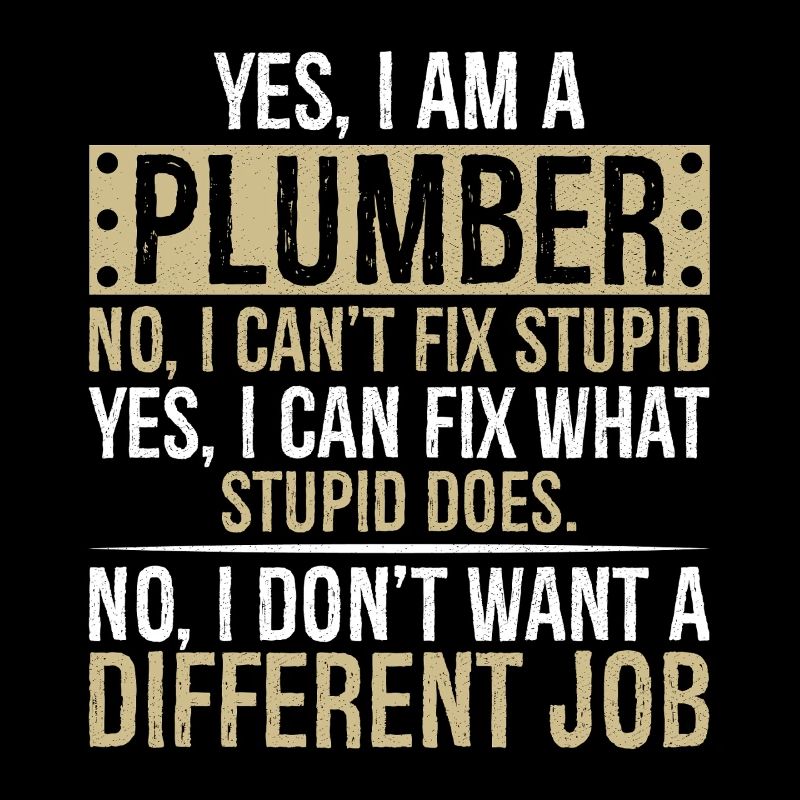 yes I am a Plumber no I can't fix stupid yes I can