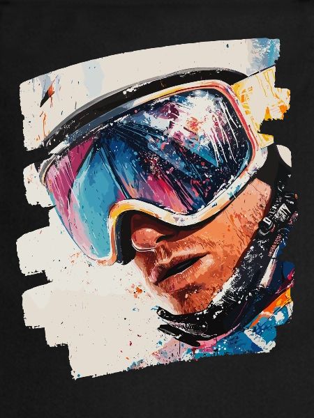 Snowboarder poudreuse