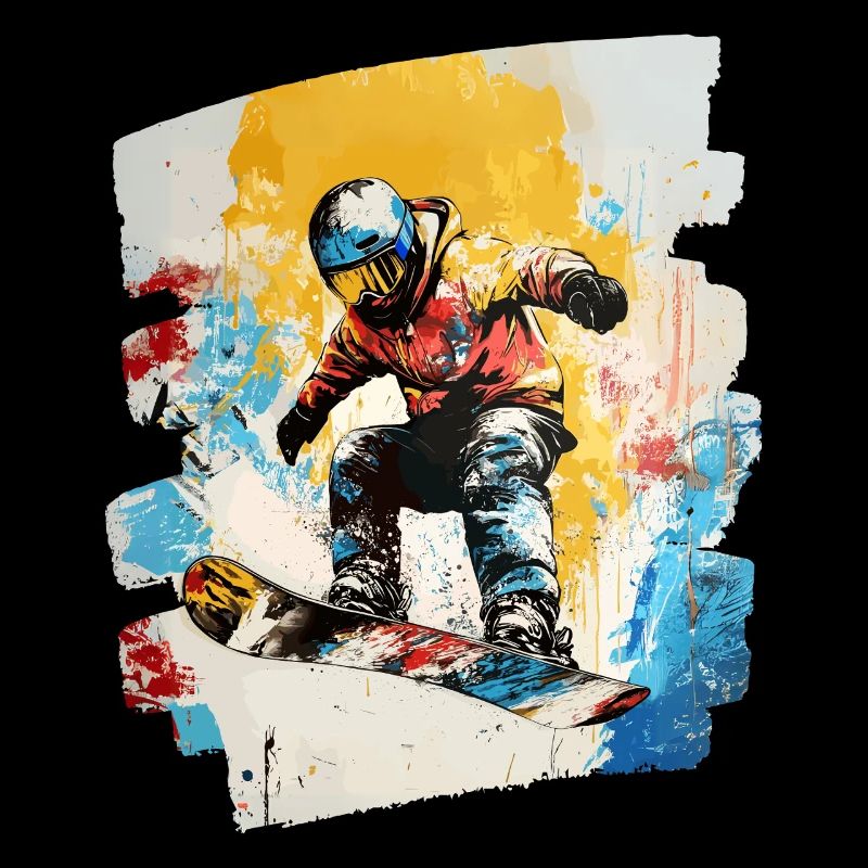Snowboarder poudreuse