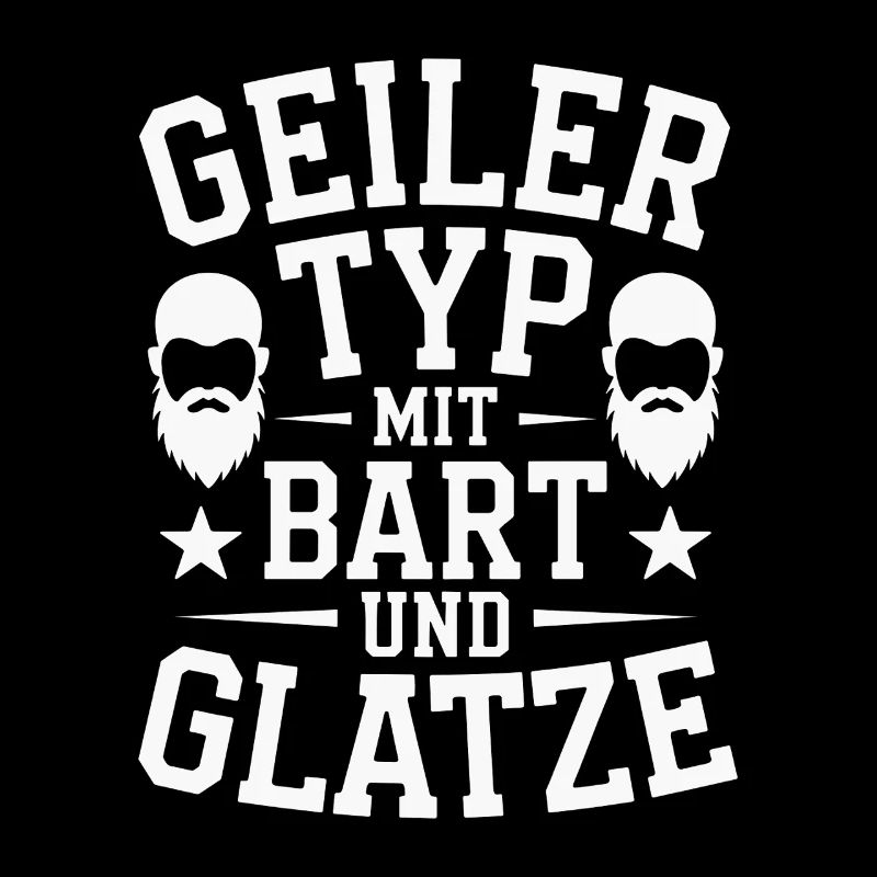Geiler Typ Mit Bart & Glatze Glatzkopf Bartträger