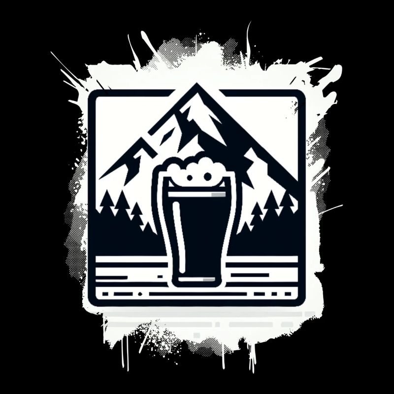 Bergsee mit Bierglas Motiv