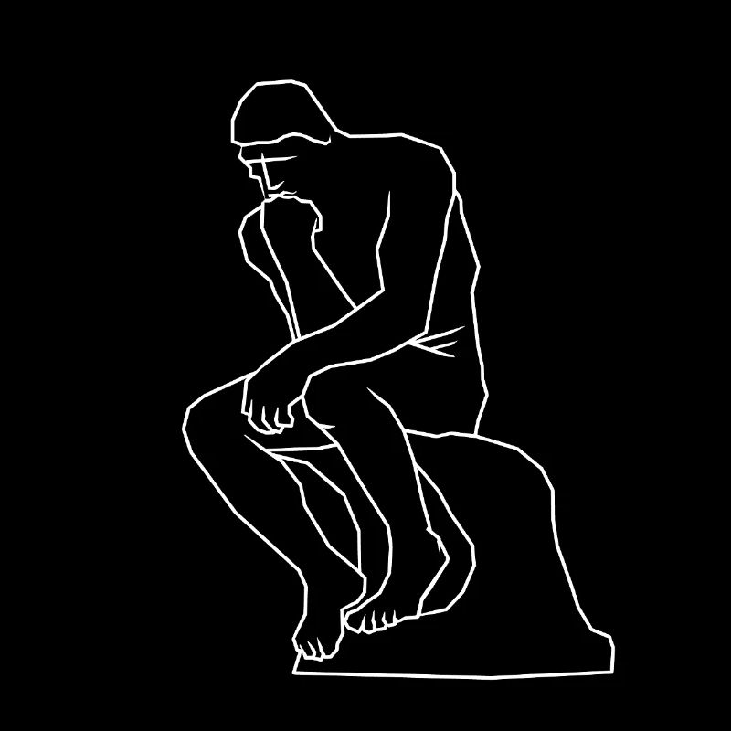 The thinker statue line art