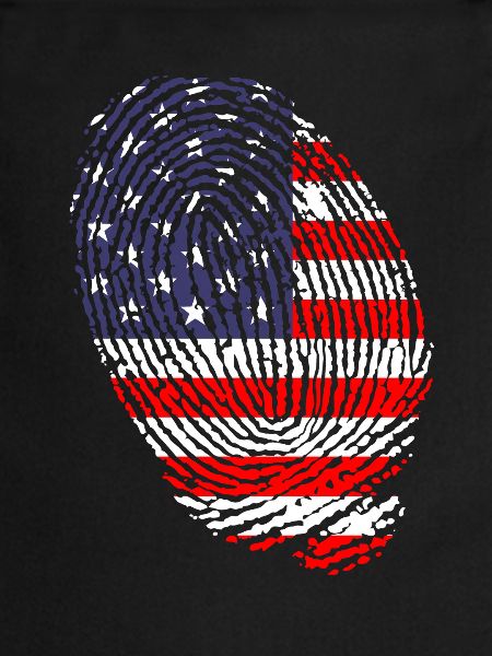 USA flag fingerprints