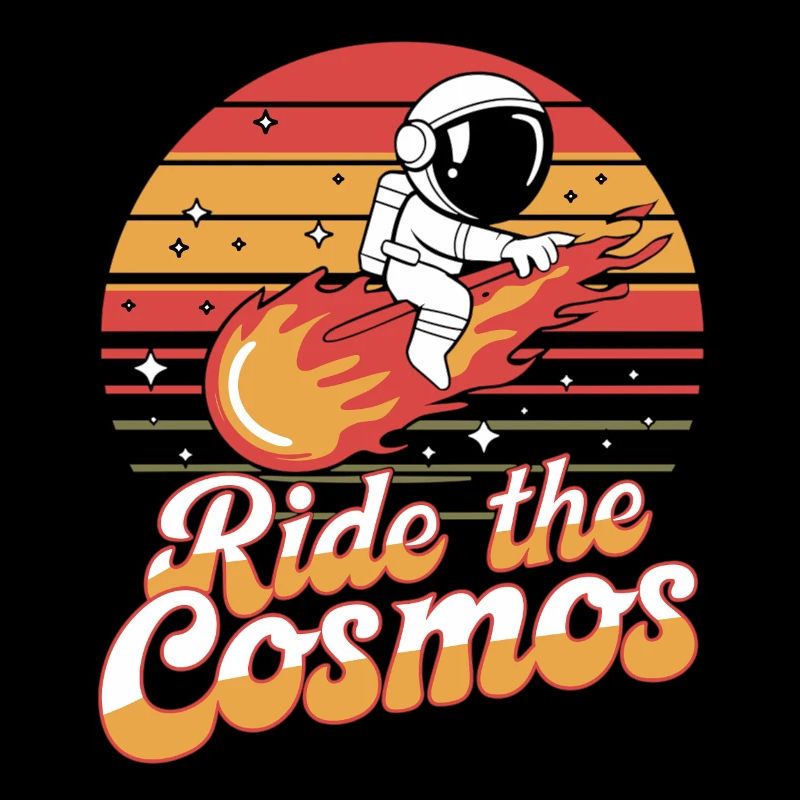 Astronaut reitet durch den Kosmos