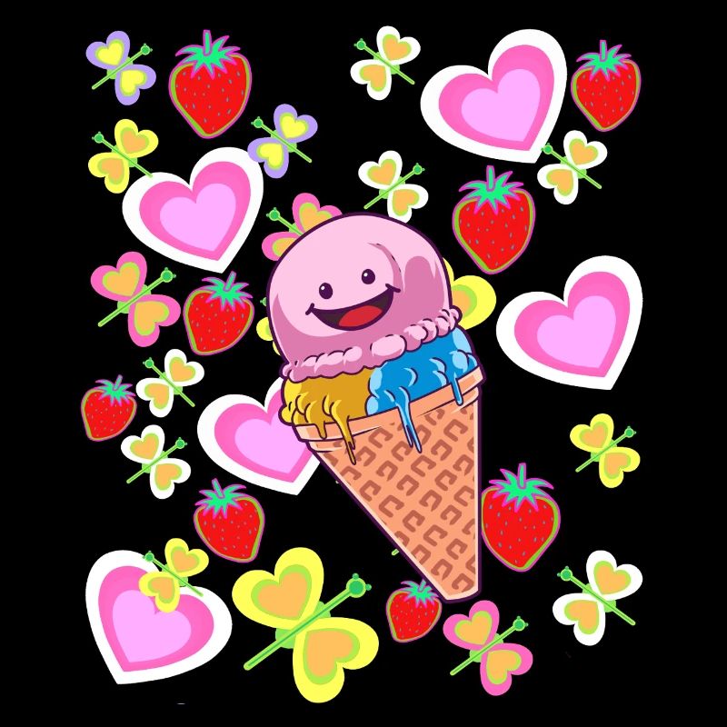 Sommer Retro Eis Eiskrem Kinder Kind Eiscrem