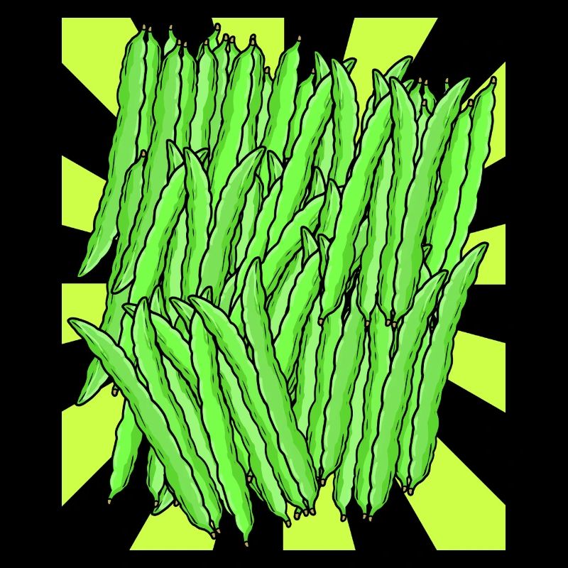 Green Bean Bean Vegetable Retro Vintage