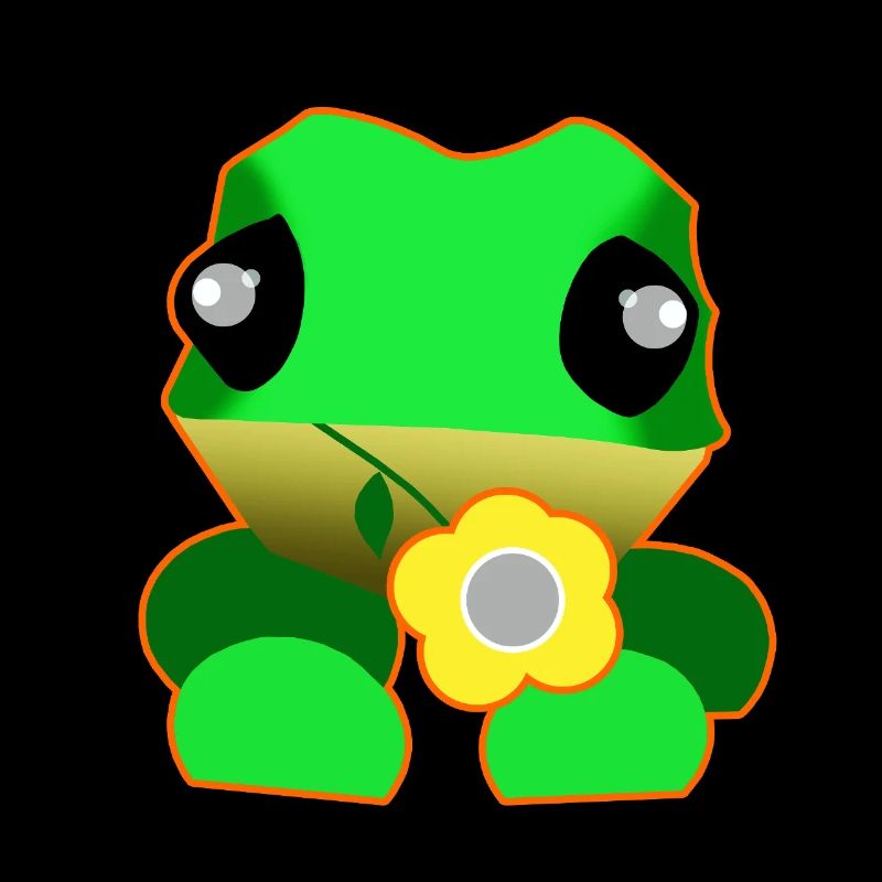 Süßer Frosch mit Blume