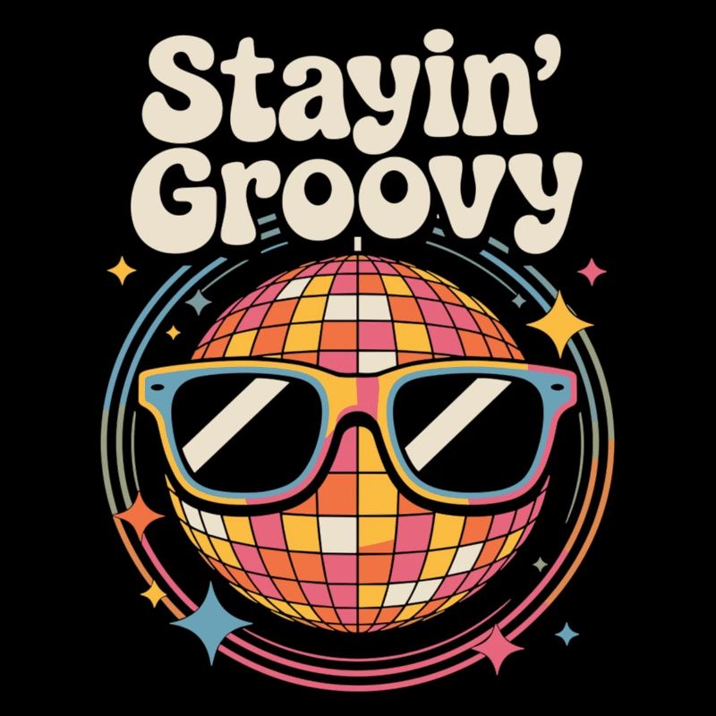 Bunte Diskokugel mit Sonnenbrille