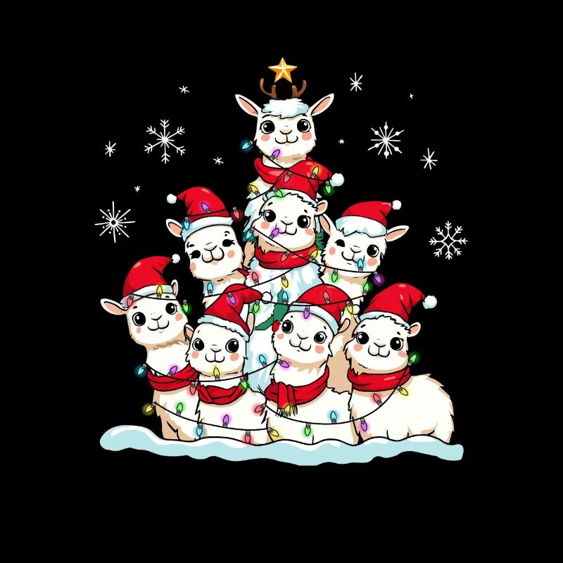 Lama Weihnachten Weihnachtsmann
