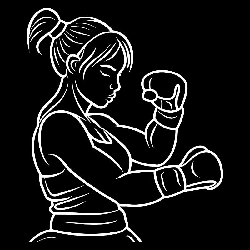 Kickbox Mädchen Skizze