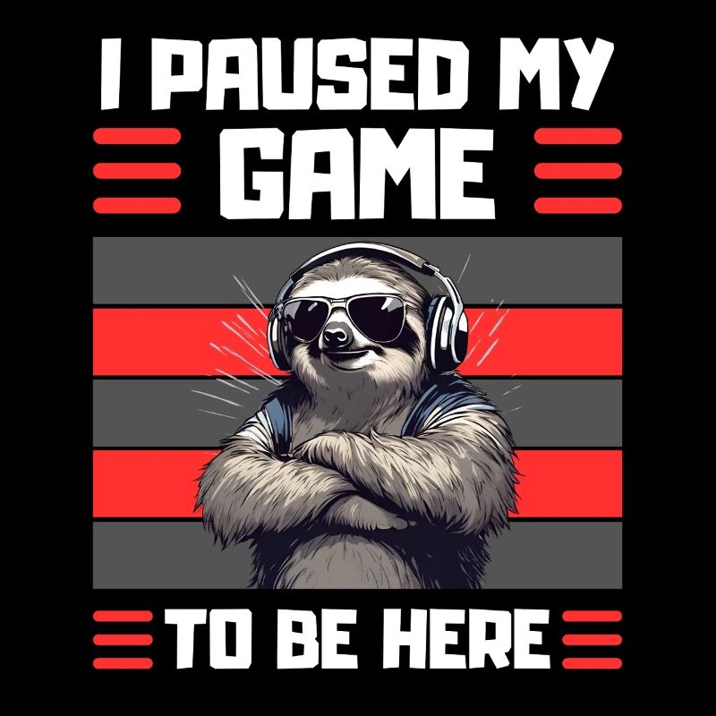 Funny Sloth Gamer Design