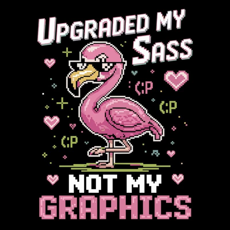 Pixel flamingo with attitude