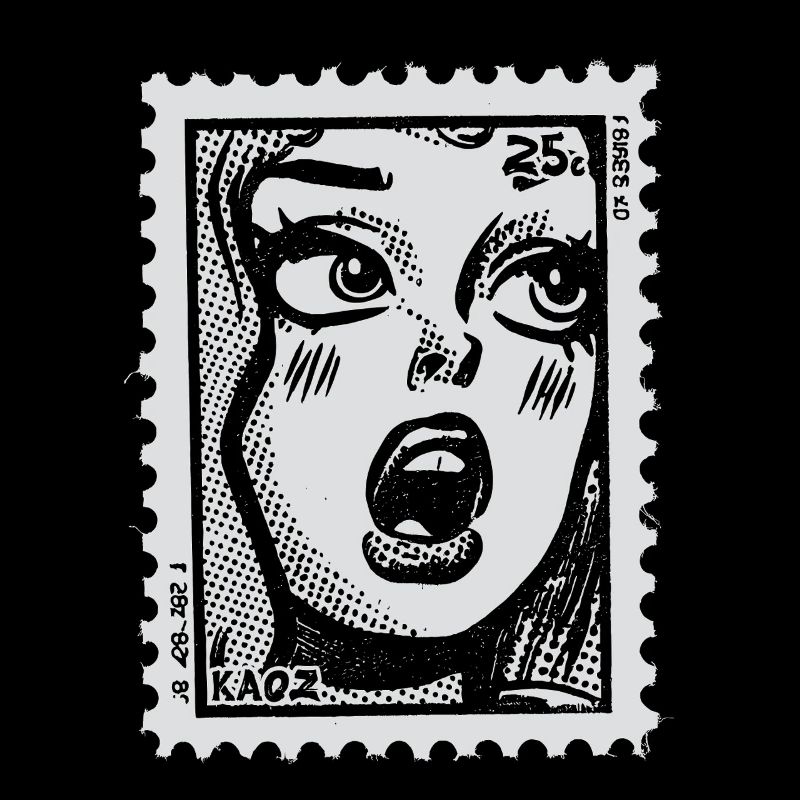Comicfrau im Schock – Pop-Art Briefmarke