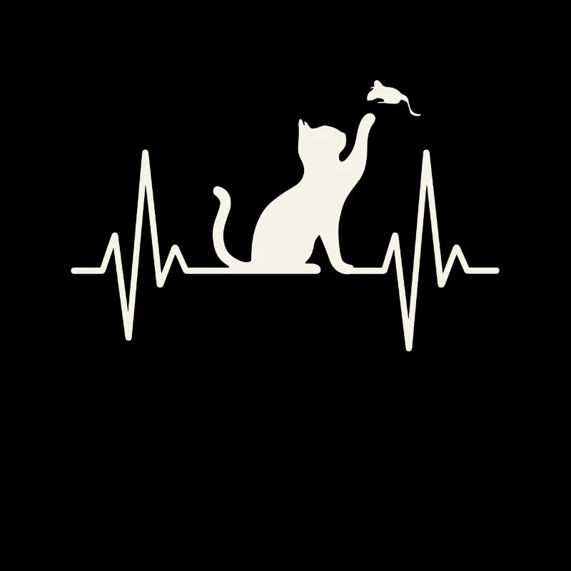 Chat Battement de cœur Silhouette