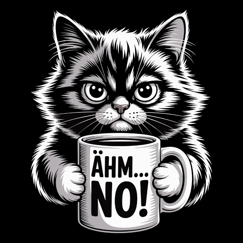 Ähm... No! Katze Mit Kaffee Humor