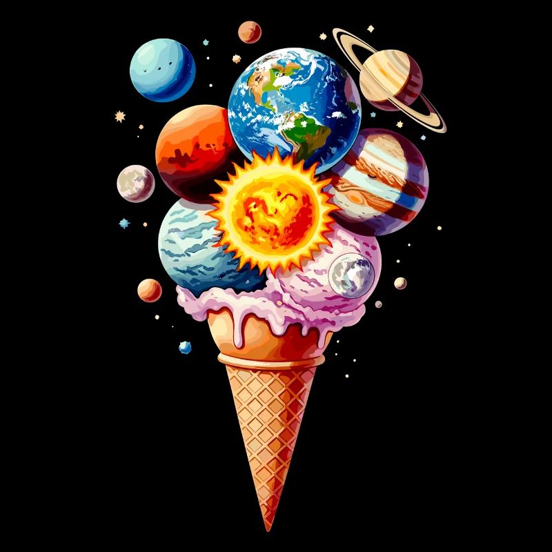 Planeten Eiscreme Waffel Eis