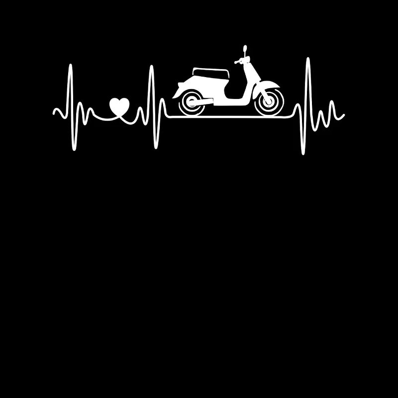 Roller Rollerfahrer Herzschlag EKG Moped Mit Herz
