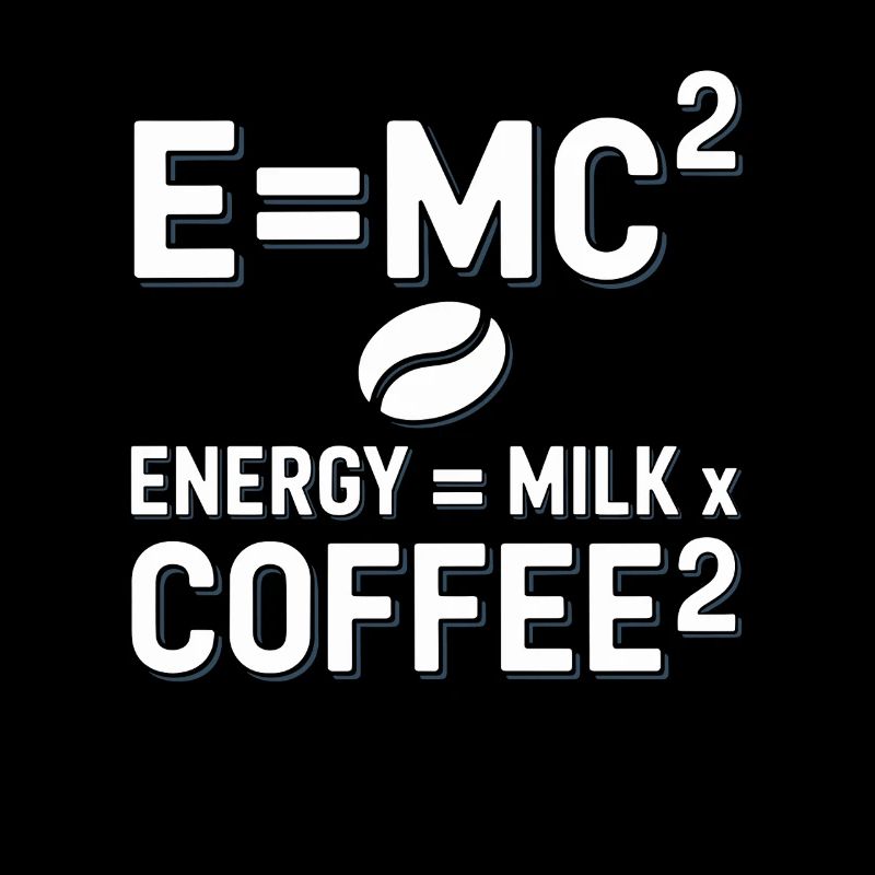 E=MC2 Physics Saying Caffeine Nerd Energy Coffee