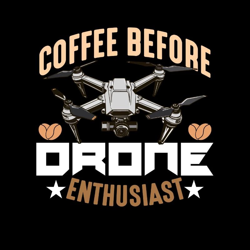 Drone Passionné de Café Quadricoptère Amateur de Café