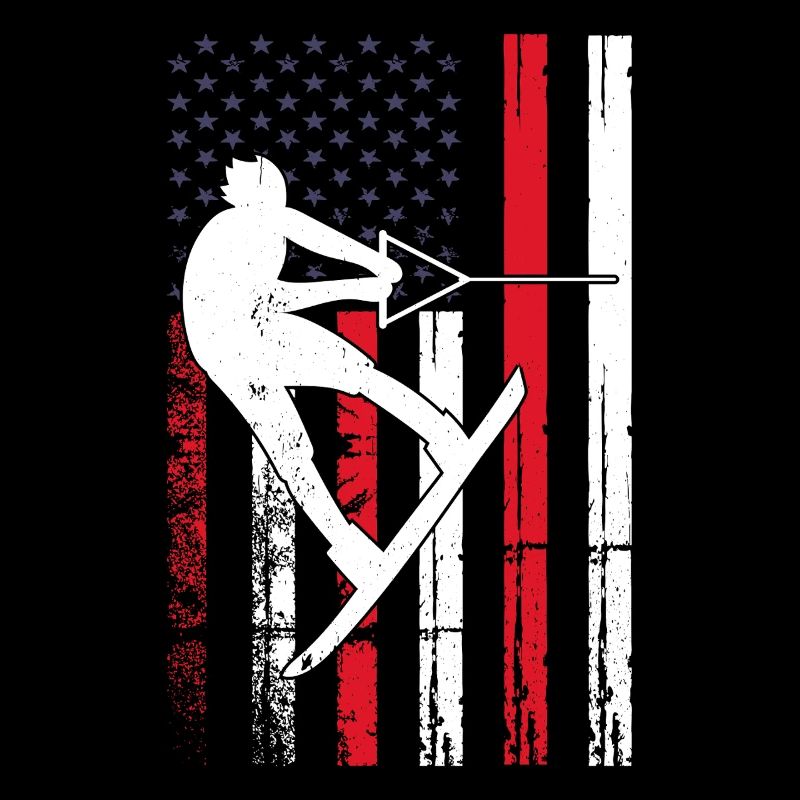 Wakeboarding US Flag Wakeboarding Wakesurfing