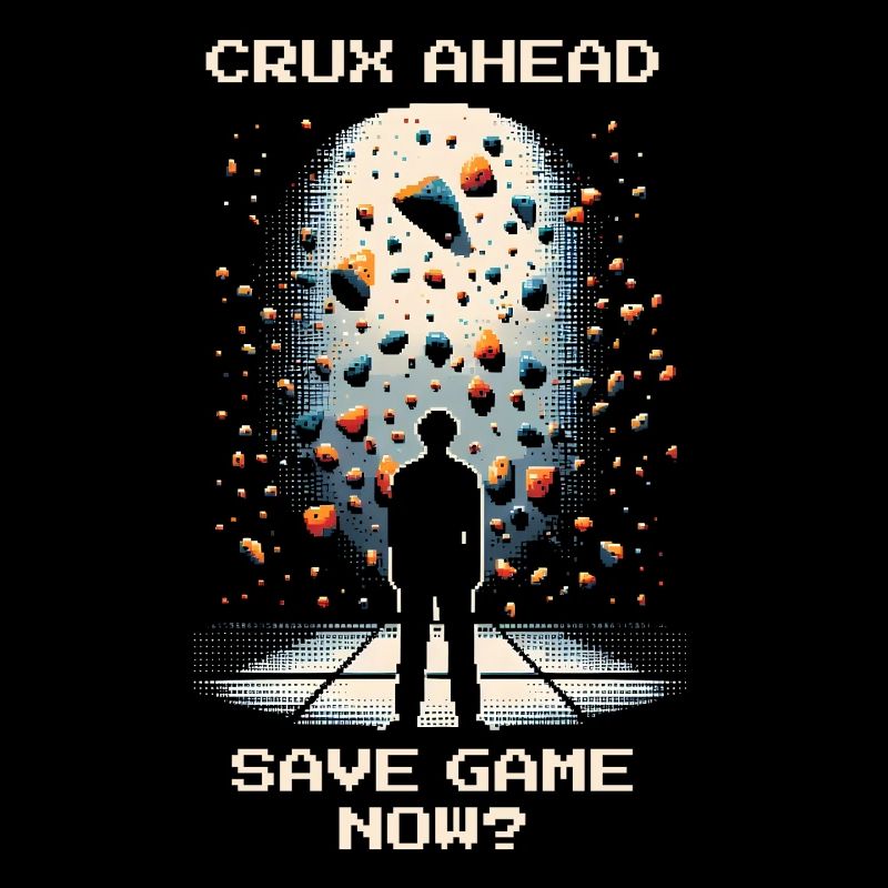 Crux ahead | Bouldering Pixel Art Kneebar