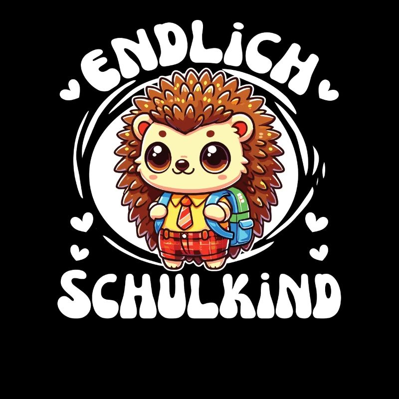 Endlich Schulkind süßer Igel zur Einschulung