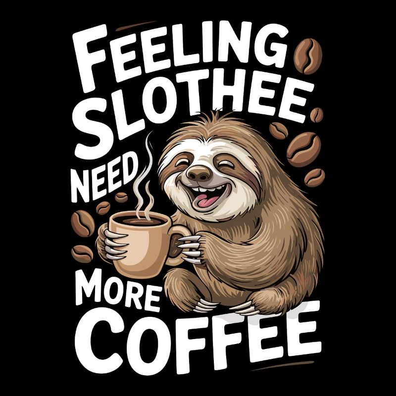 Funny Sloth Coffee Design