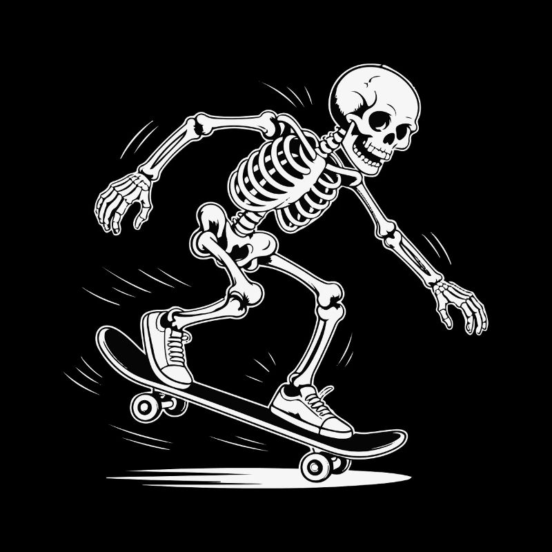 Skull Skeleton Skateboard Design