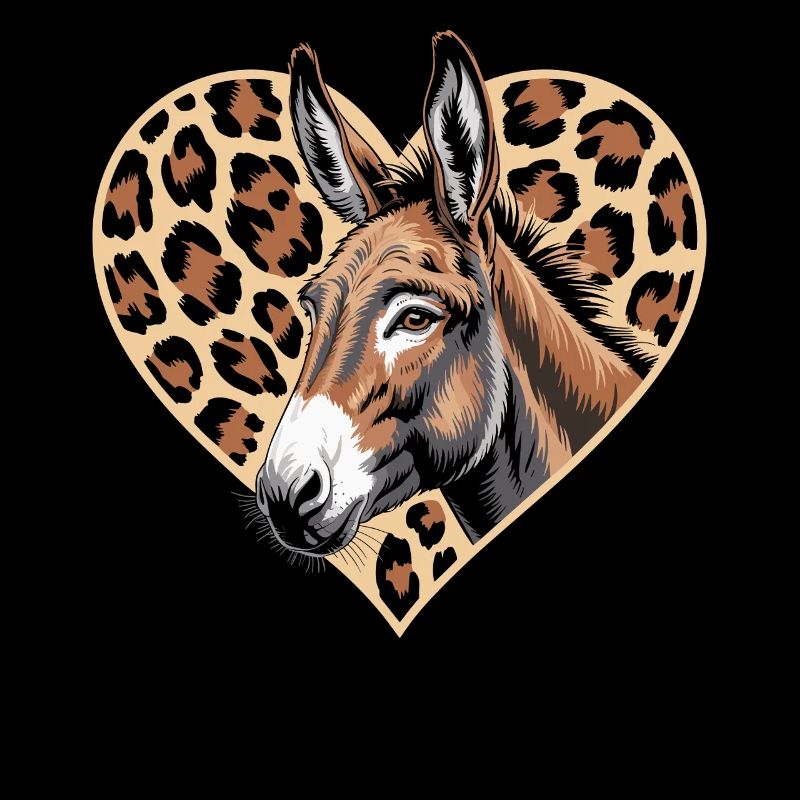 Donkey with a leopard heart