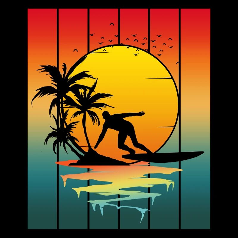 VINTAGE SUNSET SURFING
