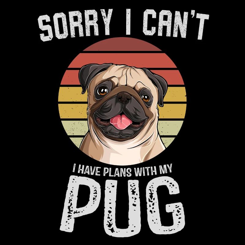 Humorvoller Mops mit Textdesign