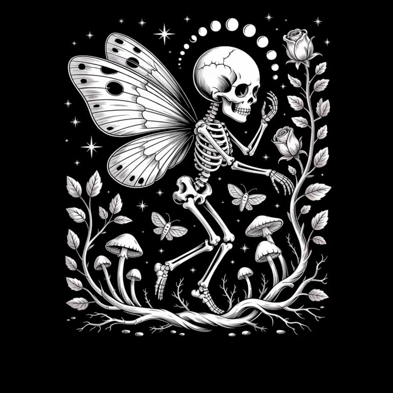 Gothic Skelett Fee mit Mondphasen