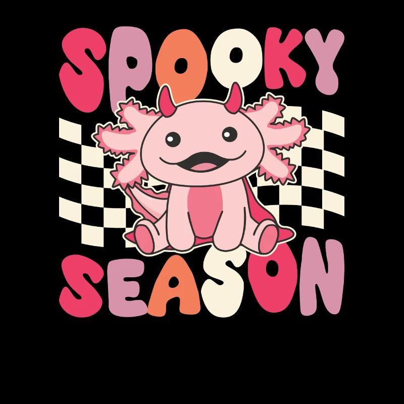 Axolotl Halloween Groovy Devil Saison effrayante