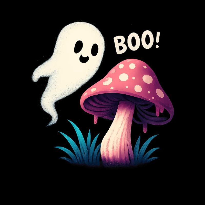 Mystical mushroom with ghost accent