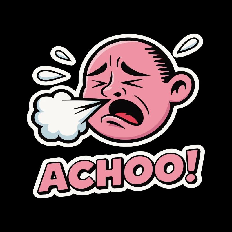 Vintage Comic Sneeze Expression Design